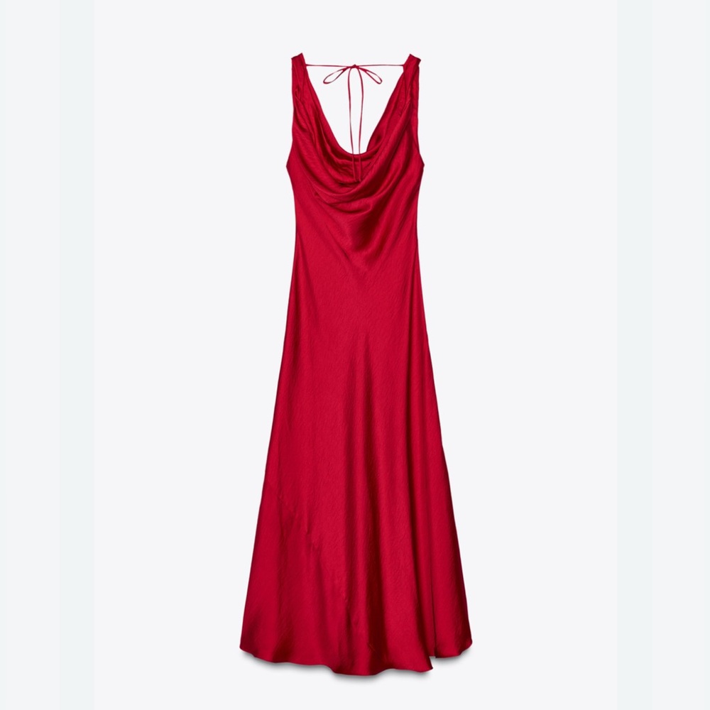 Nwt- Zara- ZW COLLECTION SATIN LONG DRESS -small - Picture 2 of 7